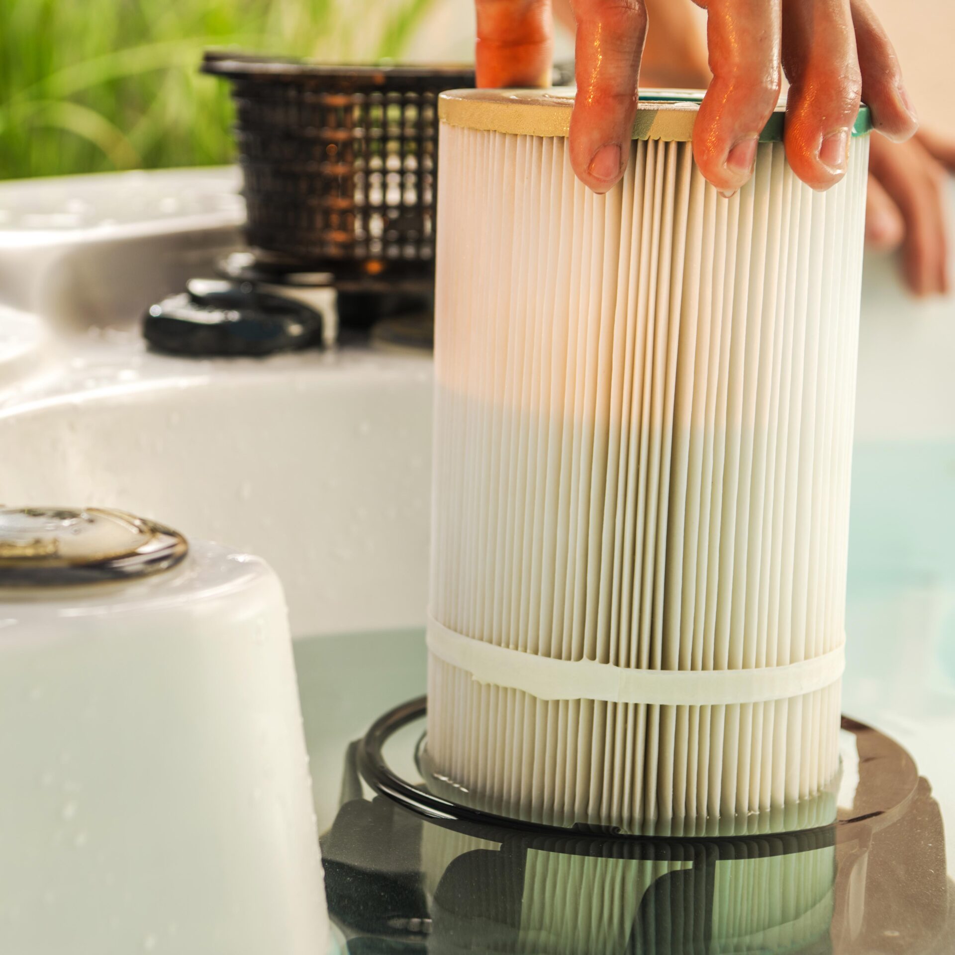 Hot tub filter replacement